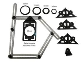2X Régua Gabarito Multi Ângulo Marcador Furo Pisos Porcelana