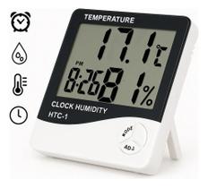 2X Relógio Termo Higrômetro Termômetro Digital Com Sensor Em