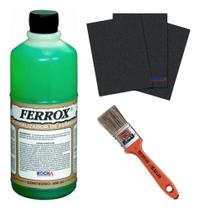 2X Removedor De Ferrugem Ferrox 500Ml + Pincel + Lixa Ferro 2X Removedor De Ferrugem Ferrox 500Ml + Pincel + Lixa Ferro