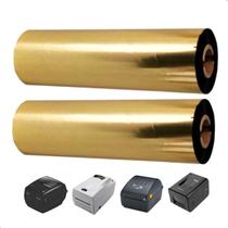 2x Ribbon Misto 110mmX74m K115 Mastercorp Impressora Térmica Etiqueta Bopp Couche Zebra Argox Elgin