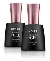 2X Risque Diamond Gel Top Coat Fixador 9,5Ml 2 Unidades