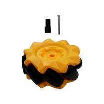 2x Roda Mecanum Omnidirecional Robô / Motor 58mm - Amarelo