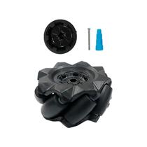 2x Roda Mecanum Omnidirecional Robô / Motor 80mm - Preto