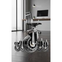 2x Rodinhas Silicone Gel Para Cadeira Escritório Gamer 3 Pol