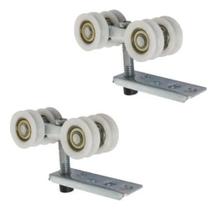 2X Roldana Concava Rodizio 4R Porta Correr Madeira 80Kg Stan 2X Roldana Concava Rodizio 4R Porta Correr Madeira 80Kg Stan