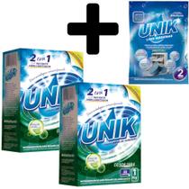 2x Sabão Para Maquina de Lavar Louça Unik Brisa de Limão + Pastilha Para Higienizar Maquina