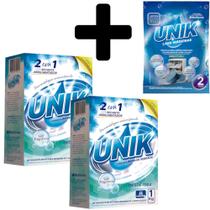 2x Sabão Para Maquina de Lavar Louça Unik Sem Fragrância + Pastilha Para Higienizar Maquina