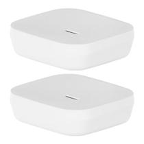 2x Saboneteira de Bancada Banheiro com Drenagem Ou Branco 2x Saboneteira de Bancada Banheiro com Drenagem Ou Branco