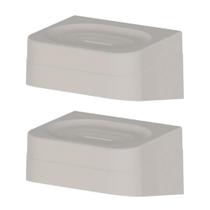 2x Saboneteira de Parede Banheiro OU Bege Polipropileno