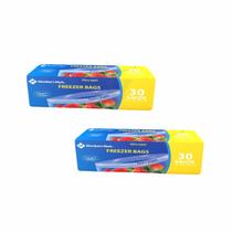 2x Saco Freezer Bags Fecho Duplo Médio 17,7x19,5 Member Mark