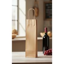 2x Sacola Kraft Premium 12x7x34cm para Garrafas 50 Unid
