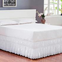 2X Saia Box Casal Queen Perolla Bordado Ultrassônico