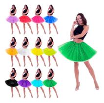 2X Saia Tule Adulto Diversas Cores Festa Carnaval 35 Cm Tutu