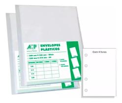 2X Saquinho Plástico A4 Ofício Fino 0.06 Mm - 4 Furos 100 U