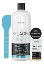 2X Selagem 3D Borabella 1L Creme Alisante Antifrizz