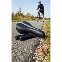 2x Selim Vazado Confortável Bike MTB - Preto + Manopla 2x Selim Vazado Confortável Bike MTB - Preto + Manopla