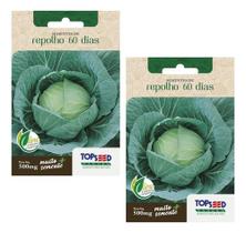 2x Sementes Repolho Verde 60 Dias Alta Germinação Produção