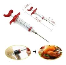 2X Seringa Injetora De Tempero Em Carnes Inox Cozinha Frango