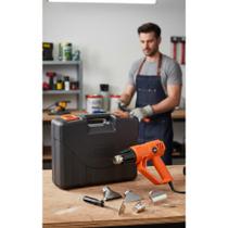 2x Soprador Térmico 1800W Laranja 5 Peças Maleta