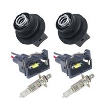 2x Soquete E 2x Conector 2x Lâmpada H1 Mb 1620/cargo/volks