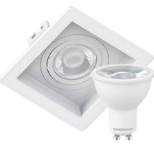 2X Spot De Embutir Mr16 Dicroica Quadrado Recuado + Led