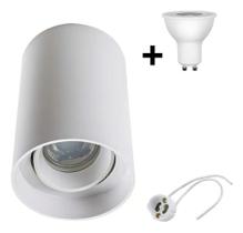 2X Spot De Sobrepor Redondo Direcionável + Lâmpada Led Mr16