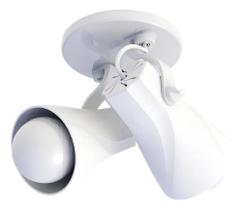 2X Spot Duplo Octa 2 Direcionável Bocal E27 Branco Teto 110V 2X Spot Duplo Octa 2 Direcionável Bocal E27 Branco Teto 110V