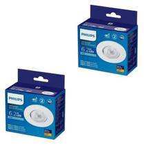 2x Spot Led Embutir 6,2w 3000k Philips Redondo Luz Quente