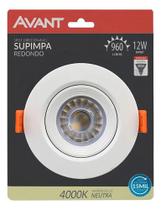 2X Spot Led Redondo 12W Direcionável Bivolt 4000K Avant Cor