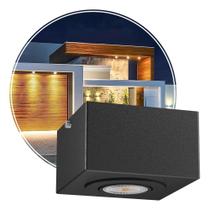 2X Spot Sobrepor Dicroica Alumínio De Teto Beiral Cor Preto