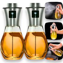 2X Spray Pulverizador Vidro Inox Borrifador Azeite De Cozinha Galheteiro Vinagre