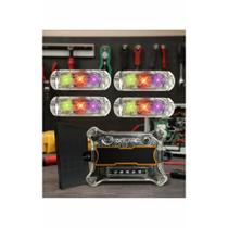 2x Strobo Rítmico RGB 4 Faróis Som Automotivo Efeito Luz 2x Strobo Rítmico RGB 4 Faróis Som Automotivo Efeito Luz