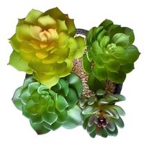 2X Suculentas Plantas Artificiais Permanentes 6 A 10Cm Diame