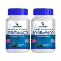 2x Suplemento Polivitamínico Vitaminas e Minerais 60 Caps 500mg