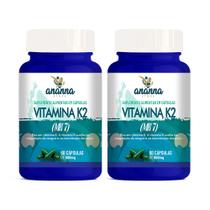 2x Suplemento Vitamina K2 e MK7 60 Caps 500mg