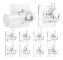 2X Suporte Adesivo Varão Cortina Haste Gancho Kit 10U Sem Fu