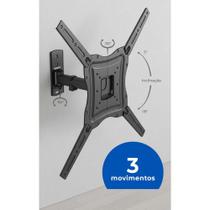 2x Suporte Articulado TV LED OLED QLED 26-60" Preto Flexível 2x Suporte Articulado TV LED OLED QLED 26-60" Preto Flexível