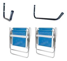 2X Suporte De Parede Para Organizar Cadeira De Praia Vulcano