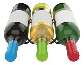 2X Suporte Expositor De Mesa Para 3 Garrafas De Vinho Deitad