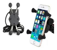 2X Suporte Garra Moto Smartphone Gps Retrovisor