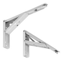 2X Suporte Mão Francesa Retrátil Reforçada 35Cm Mesa Dobráve