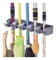 2X Suporte Organizador De Vassoura Rodo Espanador Com 5 Luga