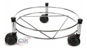 2X Suporte Para Botijão De Gás Com Rodinhas Cromado Csk 8530