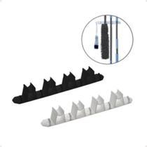 2X Suporte Porta Vassoura De Parede Com 4 Encaixes E 5 Ganch