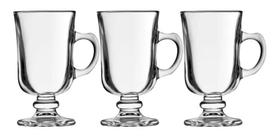 2X Taça De Cappuccino 120Ml Vidro Transparente Pequena 3 Pçs