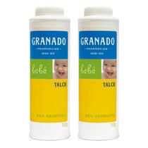 2x talco tradicional pós banho granado para bebê deixa pele mais suave macia e perfumada 100g