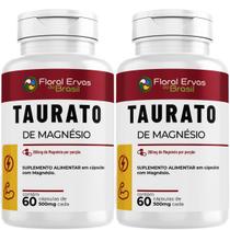 2x Taurato de Magnésio 500mg 60cp Mais energia e disposição