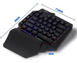 2X Teclado Gamer Rgb Uma Mão Semi Mecãnico Jogos Kv-9968 Cor