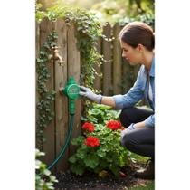 2x Temporizador de Irrigação Verde Programável LCD Fácil