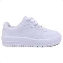 2X Tênis Branco Feminino Casual Vizzano Sola Alta Confortáve 2X Tênis Branco Feminino Casual Vizzano Sola Alta Confortáve